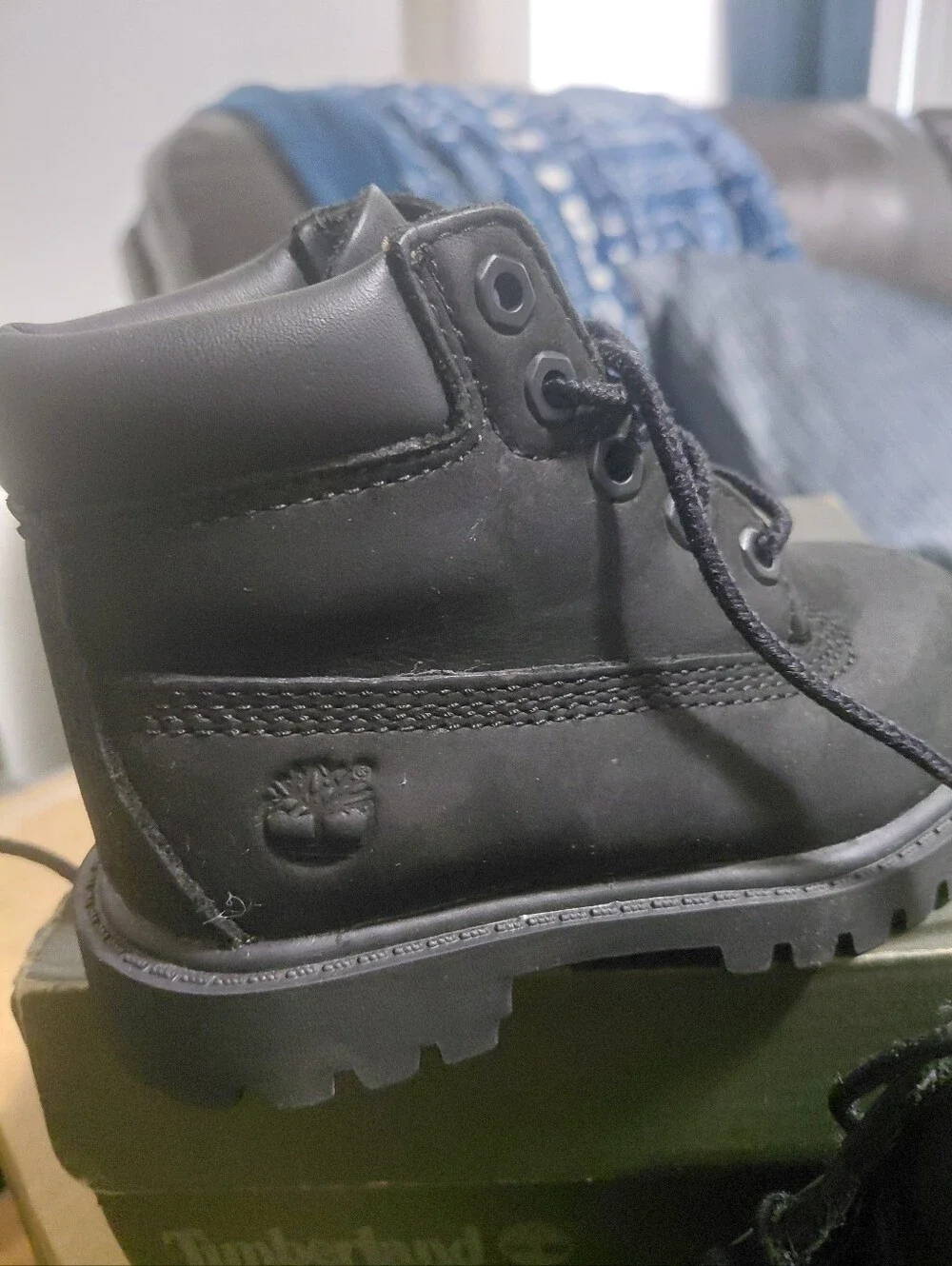 Kids Black Lace-Up Outdoor Boots